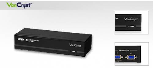 Aten 4-Port VS134A VGA-Vervielfacher (Splitter) 450 MHz mit Signal-Booster