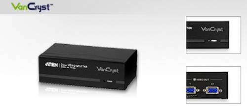 Aten 2-Port VS132A VGA-Verdoppler (Splitter) 450 MHz mit Signal-Booster