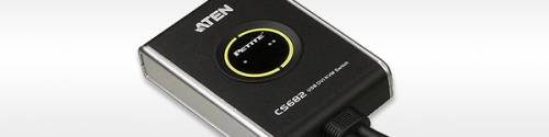 Aten 2-Port USB 2.0 / DVI KVM-Switch mit Kabel-Fernsteuerung