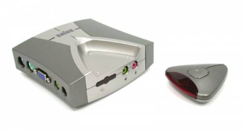 2-Port KVM-Switch PS/2 / VGA / Audio mit Standard-Anschl�ssen und Fernbedienung