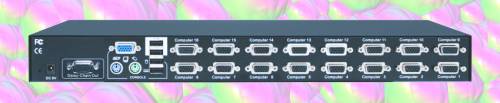 16-Port USB2.0 + PS/2 KVM-Switch mit OSD + 2 transparente USB 2.0 Device-Sharing-Ports