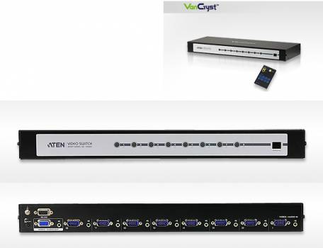 8-fach VGA/Audio-Selektor mit IR-Fernbedienung