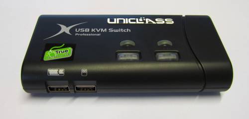 2-Port USB/VGA KVM-Switch mit True Transparent USB-Emulation und Monitor-Daten-Spiegelung inkl. 2 x 1,2m PC-Kabel
