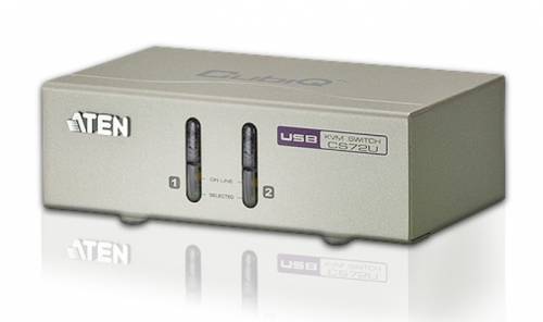Aten 2-Port CS72U USB/VGA/Audio KVM-Switch, Desktop, manuell schaltbar, inkl. Kabel