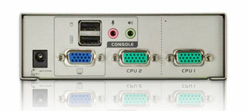 Aten 2-Port CS72U USB/VGA/Audio KVM-Switch, Desktop, manuell schaltbar, inkl. Kabel