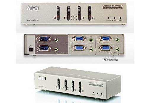 2-VGA/Audio an 4-Monitore/Beamer Matrix VGA/Audio-Switch
