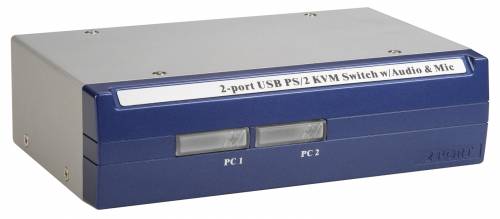UNICLASS 2-fach USB/PS2 VGA/Audio KVM-Switch inkl. Kabel