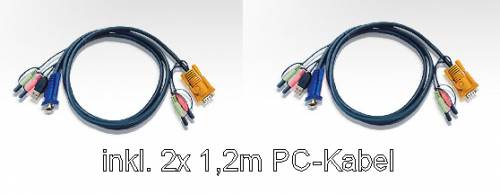 ATEN 2-fach USB2.0/VGA/Audio KVM-Switch inkl. Kabel