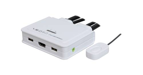 4K 60 Hz UHD 2-Port HDMI 2.0 + USB 2.0 + Audio KVM-Switch mit Hotkey und Remote-Umschaltung - UNICLASS UHi-TA2