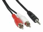 5 m Cinch/Klinke Kabel, InLine�, 2x Cinch St. an 3,5mm Klinke St.