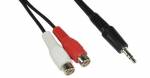 Cinch/Klinke Adapter-Kabel, InLine�, 2x Cinch Buchse an 3,5mm Klinke Stecker 0,2m