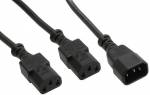 Netz-Y-Kabel, InLine�, 1x Buchse 2x Stecker, 1,8m