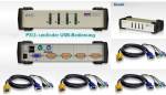 Aten CS84U 4-Port PS/2-USB + VGA KVM-Switch inkl. 2 x 1,2m und 2 x 1,8m Combo-Kabel