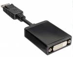 DisplayPort Adapterkabel, DisplayPort Stecker auf DVI-D 24+5 Buchse schwarz, 0,2m