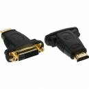 HDMI => DVI(24+1) Adapter, HDMI-Stecker => DVI-Buchse, vergoldete Kontakte