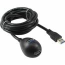 3 m USB 3.0 Verl�ngerung, A Stecker/Buchse, schwarz, mit Standfu�