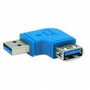USB 3.0 Adapter, Stecker A auf Buchse A, links gewinkelt 90�