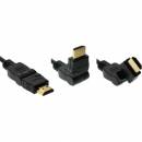 2,5 m HDMI Kabel, High Speed HDMI� Cable, St/St, verg. Kontakte, schwarz, flexible Winkelstecker