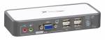 2-Port True-USB/USB2.0/VGA/Audio KVM-Switch mit True Transparent USB-Emulation und Monitor-Daten-Spiegelung inkl. 2 x 1,2m PC-Kabel