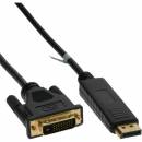 DisplayPort zu DVI Konverter Kabel, InLine�, schwarz, 3m