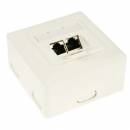 Cat.6 Anschlu�dose AP/UP, 2x RJ45 Buchse, RAL9010 wei�, waagrecht