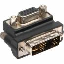 DVI-A Adapter gewinkelt, Analog 12+5 Stecker auf 15pol HD Buchse (VGA)