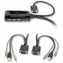 Lindy 2-fach KVM-Switch Compact VGA und 3 x USB 2.0 + Audio mit fest montierten Kabeln