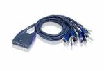 ATEN 4-fach USB/VGA/Audio Kabel KVM-Switch CS64US mit 2 x 0,9 m + 2 x 1,2 m Kabel