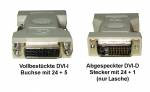 Adapter DVI-I 24+5 Buchse auf DVI-D Stecker 24+1