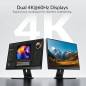 Preview: Dual-4K60Hz HDMI+USB KVM-Extender mit nur USB plus DisplayLink-Treiber am PC