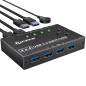 Preview: USB 3.0 Switch for 4 PCs, 4 in 4 Out USB Switch incl. 4 Cable and Remote-Switch, KCEVE KC-KM434