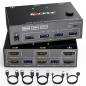 Preview: 2-Port Dual-Monitor 4K60Hz HDMI+HDMI USB3.0 KVM-Switch with Cable Remote Control, KCEVE KC-KVM202AS