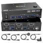 Preview: 2-Port Dual-Monitor 4K60Hz DP+HDMI USB3.0 KVM-Switch mit Kabelfernbedienung, KC-KVM202DH3