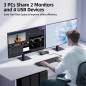 Preview: 3-PC, 2-Monitor (1x HDMI 1x DP) 8K60Hz 4K144Hz KVM-Switch with 4-Port USB 3.0, KC-KVM302DH