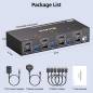 Preview: 3-PC, 2-Monitor (1x HDMI 1x DP) 8K60Hz 4K144Hz KVM-Switch with 4-Port USB 3.0, KC-KVM302DH