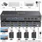 Preview: 4-Port Dual-Monitor 4K DP 1.4 with up to 144 Hz and USB3.0 KVM-Switch with Cable Remote Control