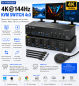 Preview: 4-PC, Triple-Monitor (1x HDMI 2x DP) 4K up to 144Hz KVM-Switch with 4-Port USB 3.0, KC-KVM403DH