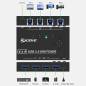 Preview: USB 3.0 Switch für 4 PCs, 4 in Typ-B an 4 out USB-A Umschalter inkl. 4x Kabel und Remote-Schalter, KCEVE KC-KM434B