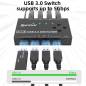 Preview: USB 3.0 Switch für 4 PCs, 4 in Typ-B an 4 out USB-A Umschalter inkl. 4x Kabel und Remote-Schalter, KCEVE KC-KM434B