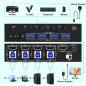 Preview: 4-Port 8K60Hz 4K120Hz HDMI 2.1 USB3.0 Audio KVM-Switch with Cable Remote Control, KC-KVM8401BA