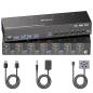 Preview: 6-PC, Dreifach-Monitor (1x HDMI 2x DP) 4K bis 144Hz KVM-Switch mit 4-Port USB 3.0, KC-KVM963