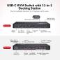 Preview: 2-Notebook USB-C Docking-KVM-Switch for Dual-Monitor 2x 4K60Hz and with 100W PD Charging function