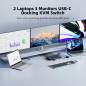 Preview: 2 Laptops an 3 Monitore USB-C MST-10GB KVM-Switch (2x 4K60Hz + 1x 1080P60Hz), 100W PD
