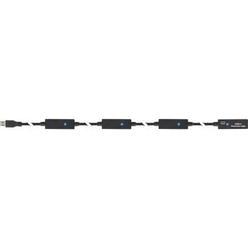20m USB 3.0 Cable Active Repeater Cable Type A male to A female black - Inline 35657