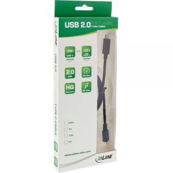 USB 2.0 Cable, Type C male to Micro-B male, black, 2m, InLine® 35742