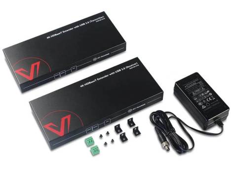Preview: Zero-Latency 4K HDMI KVM-Extender, 100m HDBaseT mit 4-Port USB 2.0, PoH, RS232, AV Access 4KEX100-KVM