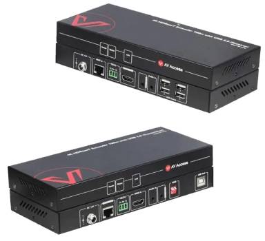 Zero-Latency 4K HDMI KVM-Extender, 100m HDBaseT mit 4-Port USB 2.0, PoH, RS232, AV Access 4KEX100-KVM