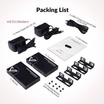 Zero Latency 1080P-120Hz or 4K2K-30Hz HDMI KVM-Extender-Set with 3x USB 2.0 up to 120m