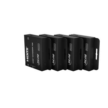 Preview: HDMI1 1x4 Video Splitter/Extender, Cat.6, bis 4K/30Hz, Set aus Basisgerät und 4x Receiver, InLine 57886B