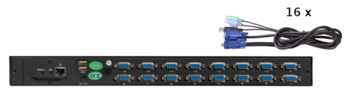 16-Port IP LCD KVM-Konsole with 17" LCD incl. 16 x Cable, Haitwin AK-1716-IP